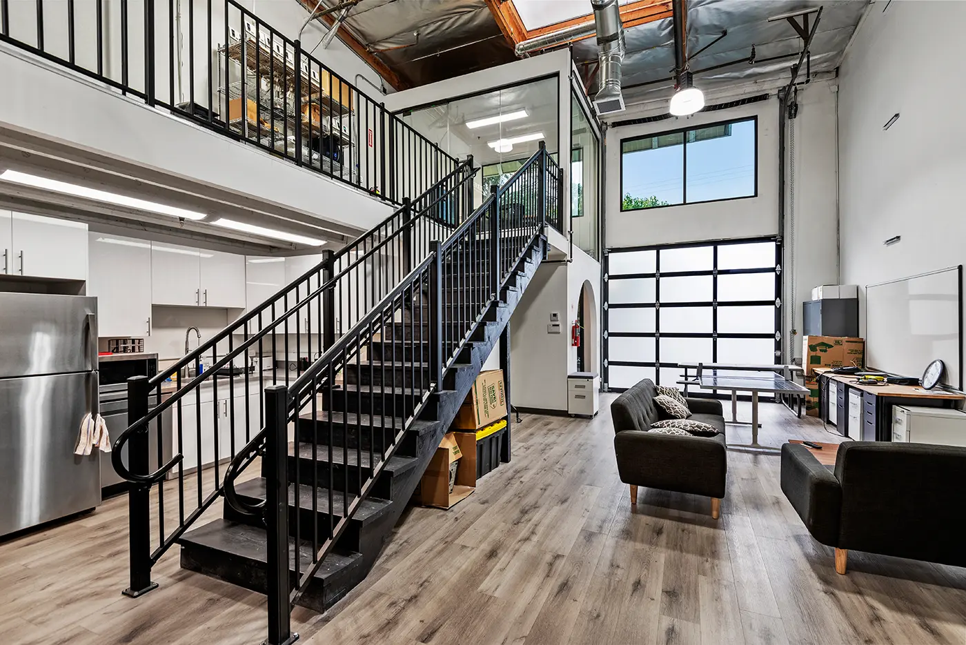 Modern office space with branding